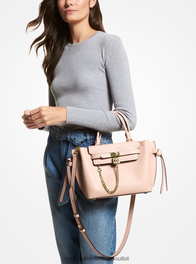 Michael Kors borsa hamilton legacy piccola in pelle con cintura donne rosa tenue P06L0L1464 Accessori