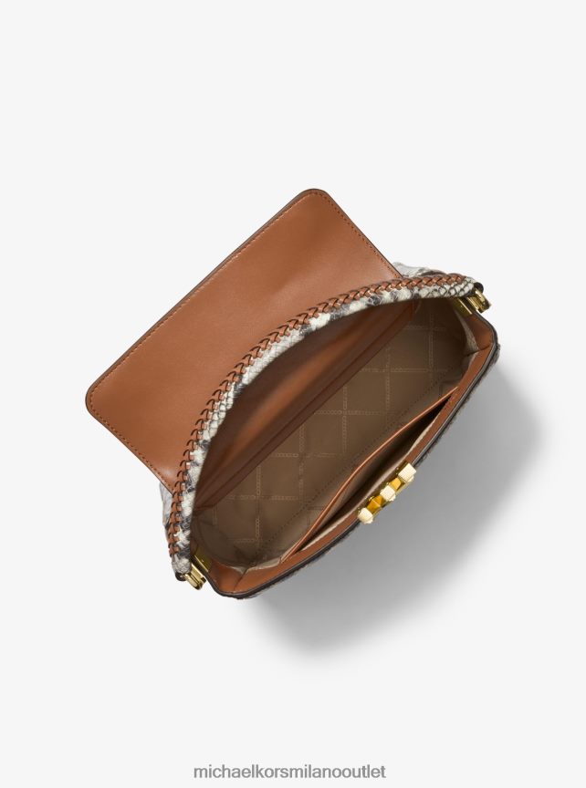 Michael Kors borsa karlie media in pelle martellata e stampa serpente donne bagaglio P06L0L1443 Accessori