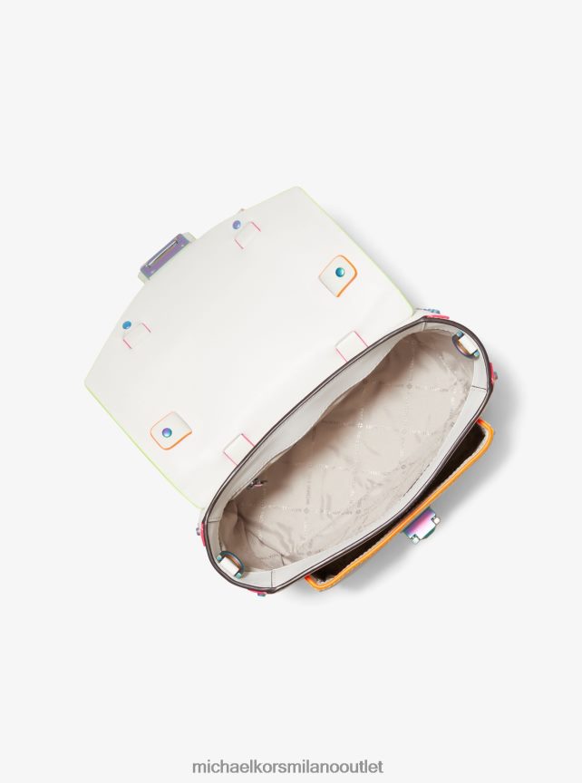 Michael Kors borsa manhattan media in pelle con finiture a contrasto donne bianco ottico P06L0L1432 Accessori