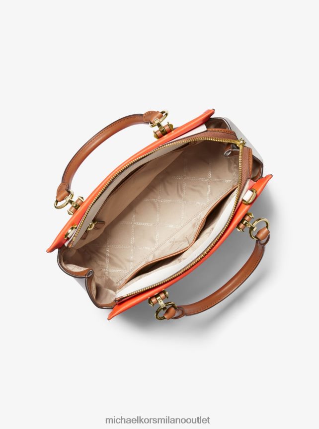 Michael Kors borsa marilyn media in pelle saffiano a blocchi di colore donne arancione ottico multi P06L0L1395 Accessori
