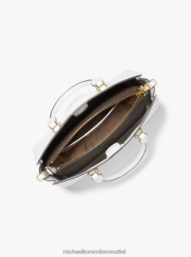 Michael Kors borsa sally media 2 in 1 in pelle saffiano e logo donne bianco ottico P06L0L1431 Accessori