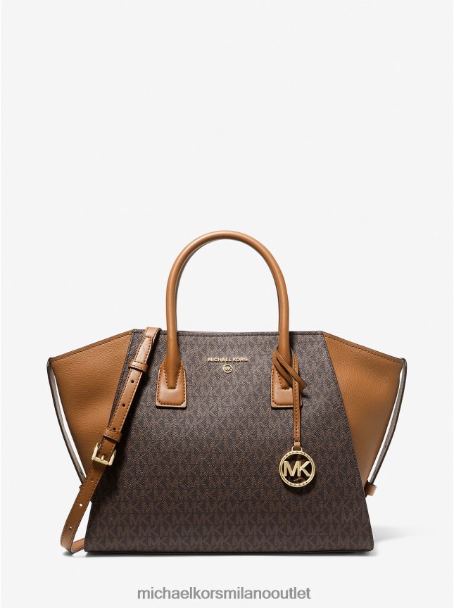 Michael Kors cartella Avril con logo grande e cerniera superiore donne brn/ghianda P06L0L1491 Accessori