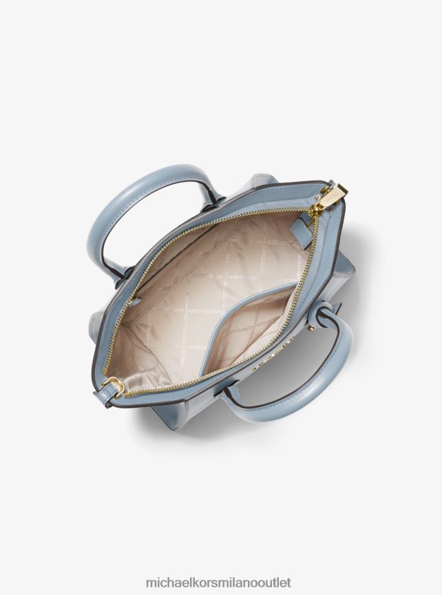 Michael Kors cartella Avril piccola in pelle con cerniera superiore donne blu pallido P06L0L1495 Accessori