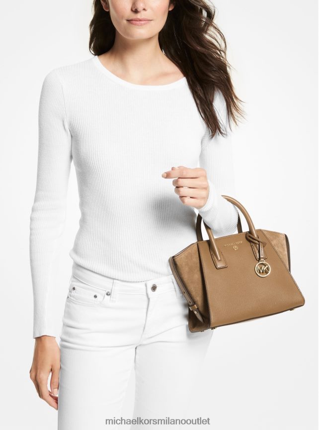 Michael Kors cartella Avril piccola in pelle con cerniera superiore donne buccia P06L0L1498 Accessori