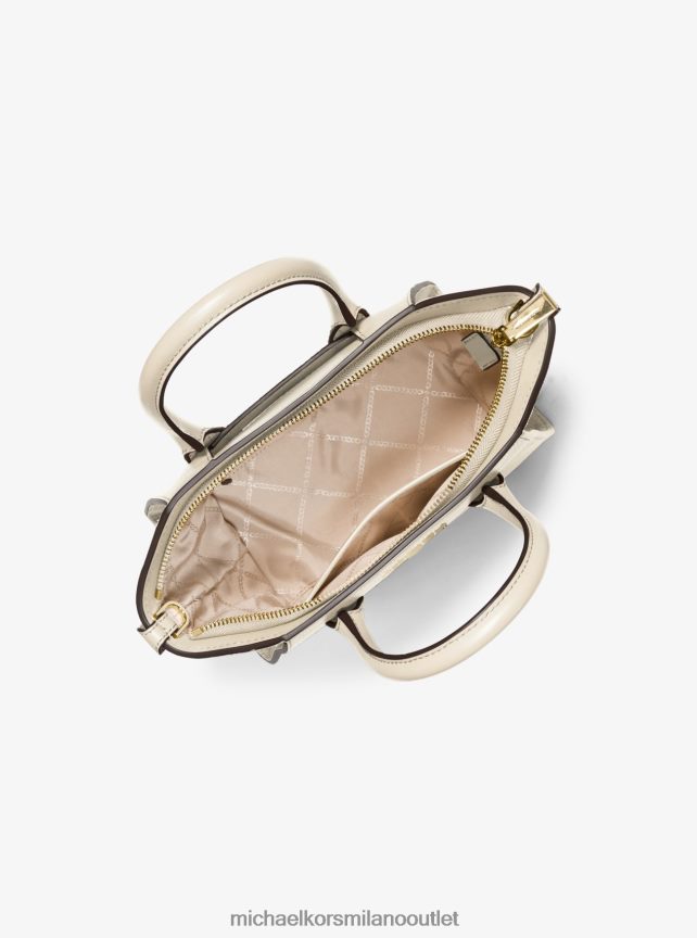 Michael Kors cartella Avril piccola in pelle con cerniera superiore donne lt. panna P06L0L1501 Accessori