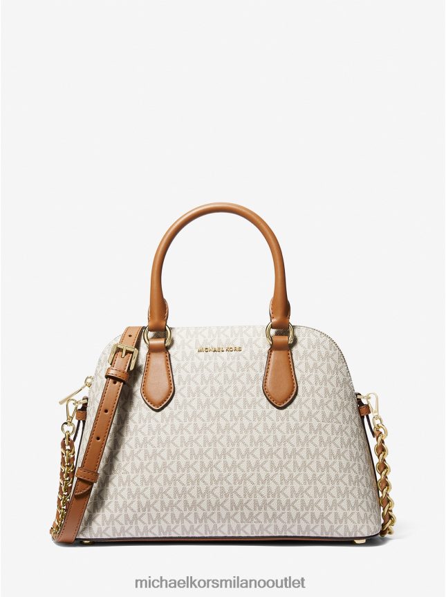 Michael Kors cartella Veronica media con cupola con logo donne vaniglia/ghianda P06L0L1479 Accessori