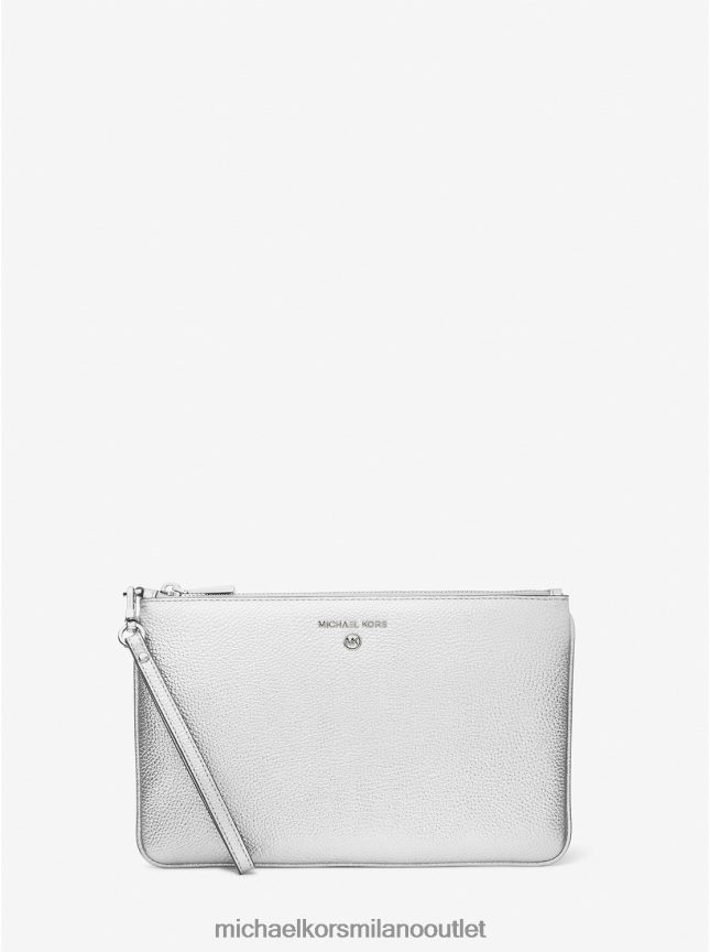 Michael Kors grande cinturino da polso in pelle martellata metallizzata donne argento P06L0L1589 Accessori