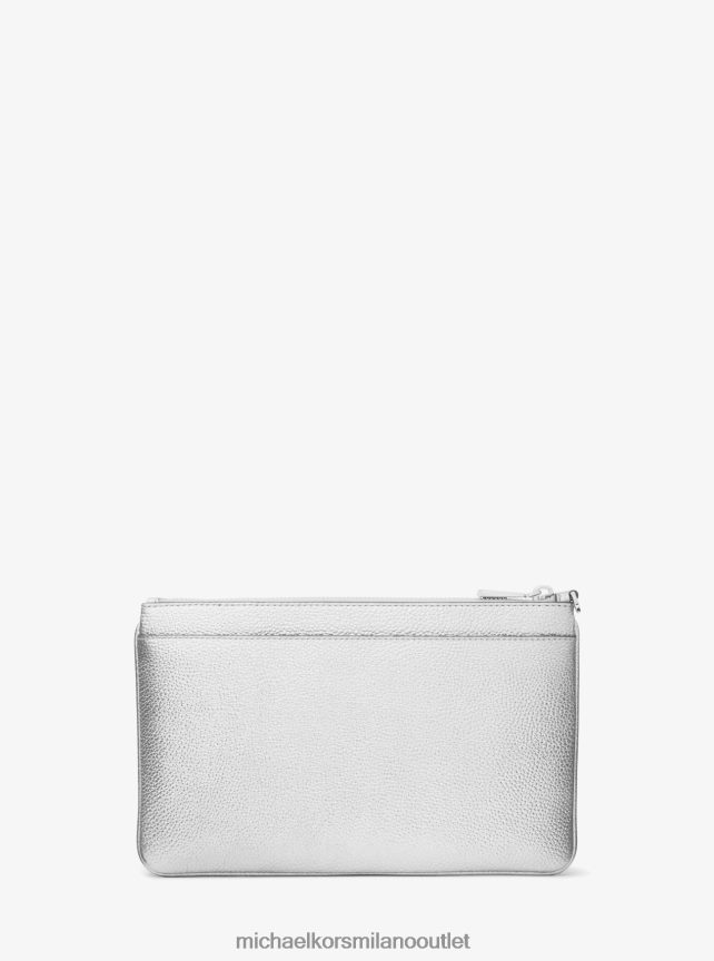 Michael Kors grande cinturino da polso in pelle martellata metallizzata donne argento P06L0L1589 Accessori