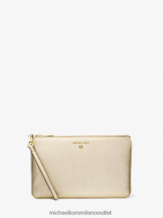 Michael Kors grande cinturino da polso in pelle martellata metallizzata donne oro pallido P06L0L1585 Accessori