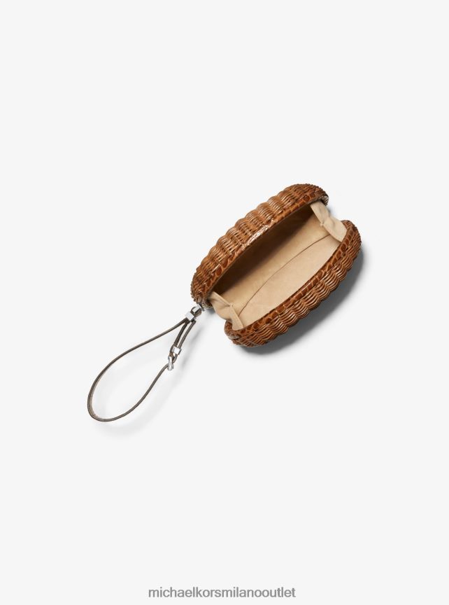 Michael Kors minaudiere da collezione in rattan gramercy e pelle goffrata coccodrillo donne Castagna P06L0L1631 Accessori