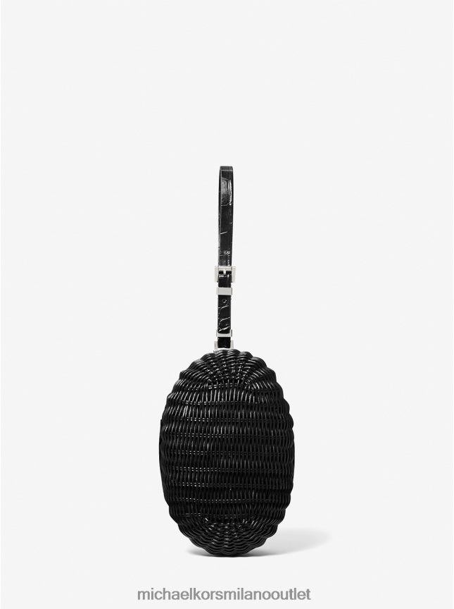 Michael Kors minaudiere da collezione in rattan gramercy e pelle goffrata coccodrillo donne nero P06L0L1637 Accessori