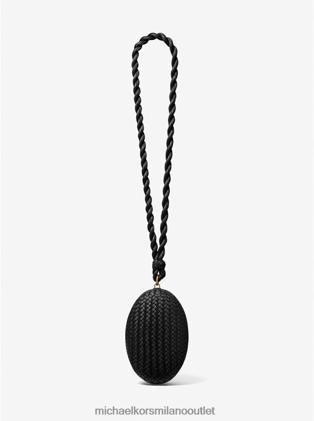 Michael Kors minaudiere in pelle intrecciata a mano collezione joni donne nero P06L0L1644 Accessori