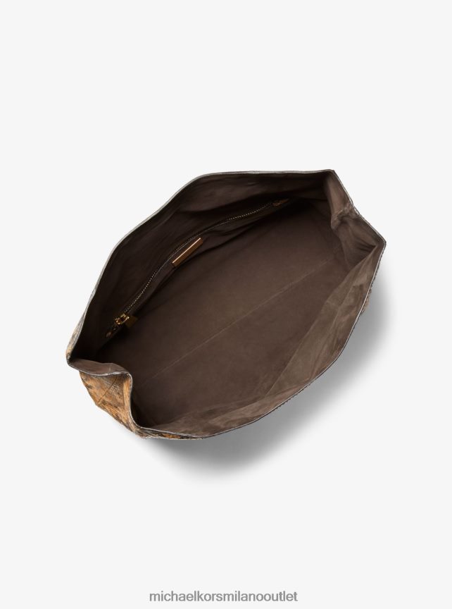 Michael Kors pochette da collezione con monogramma in pitone goffrato per borsa da pranzo donne grano P06L0L1647 Accessori