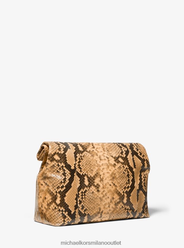 Michael Kors pochette da collezione con monogramma in pitone goffrato per borsa da pranzo donne grano P06L0L1647 Accessori