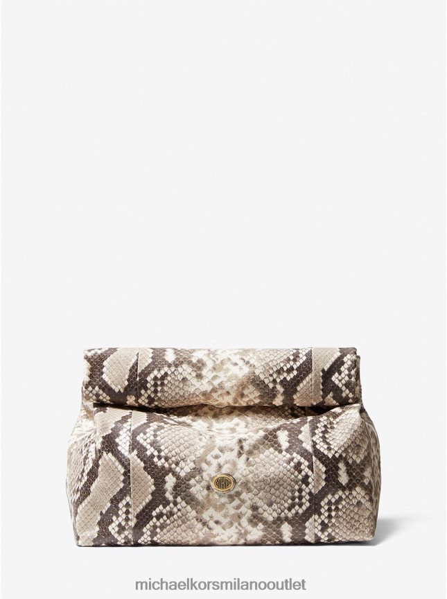 Michael Kors pochette da collezione con monogramma in pitone goffrato per borsa da pranzo donne naturale P06L0L1648 Accessori