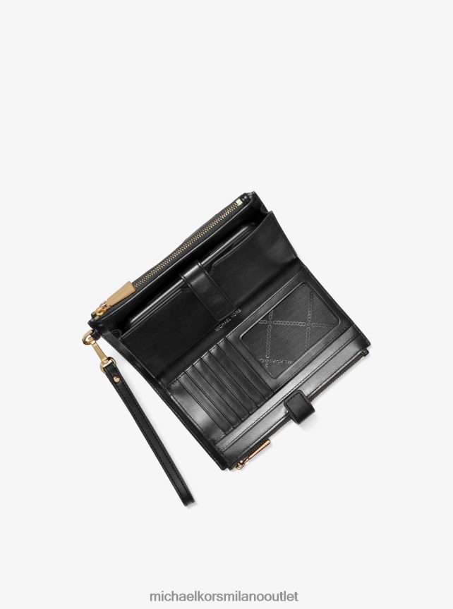 Michael Kors portafoglio per smartphone adele in pelle intrecciata donne nero P06L0L1584 Accessori