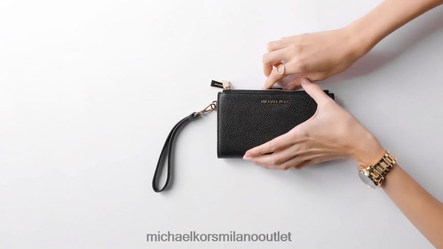 Michael Kors portafoglio per smartphone in pelle adele donne nero P06L0L1603 Accessori
