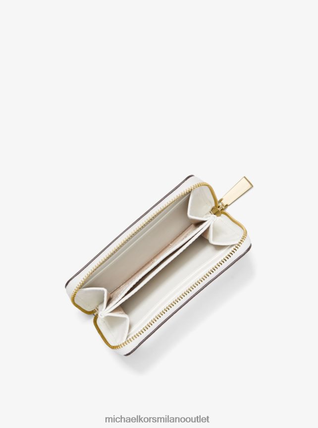 Michael Kors portafoglio piccolo in pelle martellata donne bianco ottico P06L0L1624 Accessori