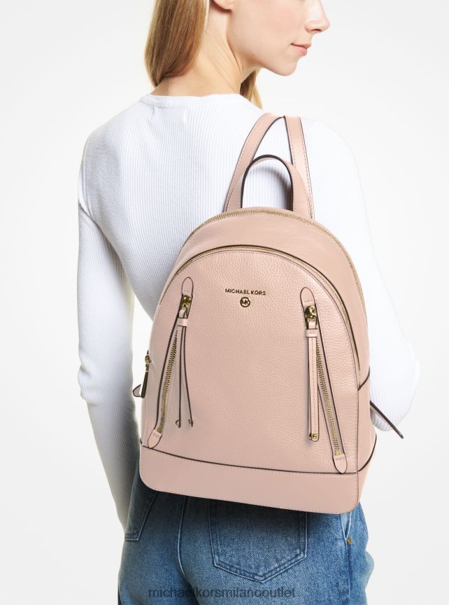 Michael Kors Zaino Brooklyn medio in pelle martellata donne rosa tenue P06L0L1209 Accessori