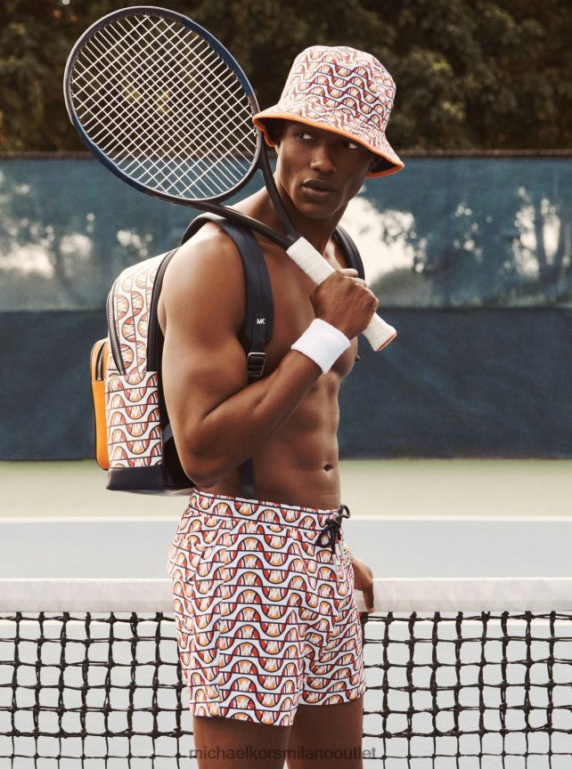 Michael Kors Zaino in tela stampata MK x Ellesse Hudson donne brillante cosa P06L0L1289 Accessori