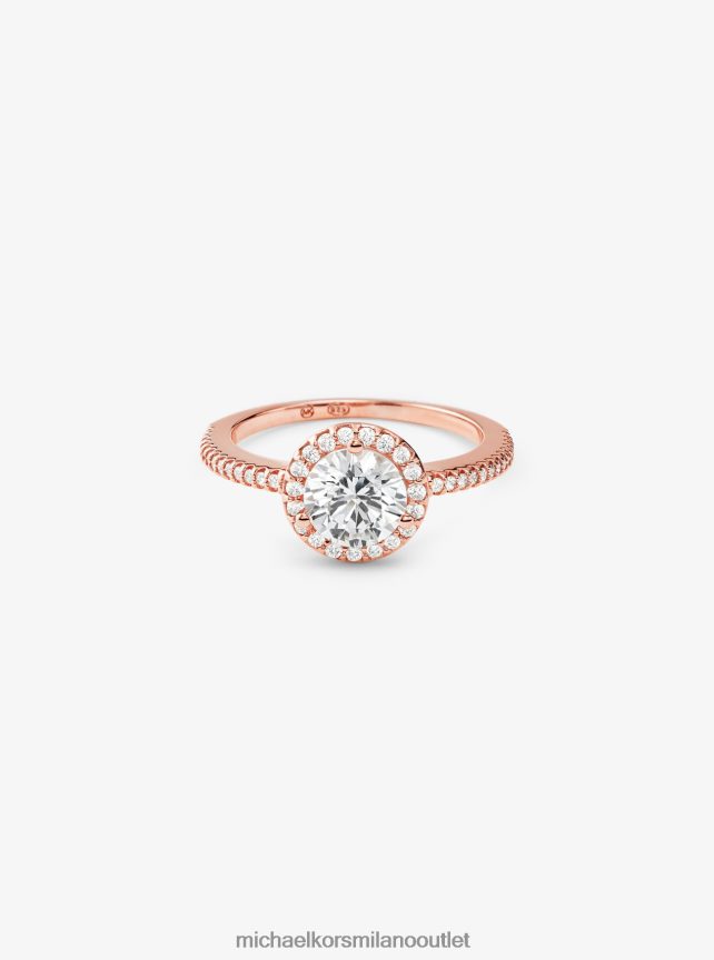 Michael Kors anello aureola oversize con pavé in argento sterling placcato in metallo prezioso donne oro rosa P06L0L2552 gioielleria