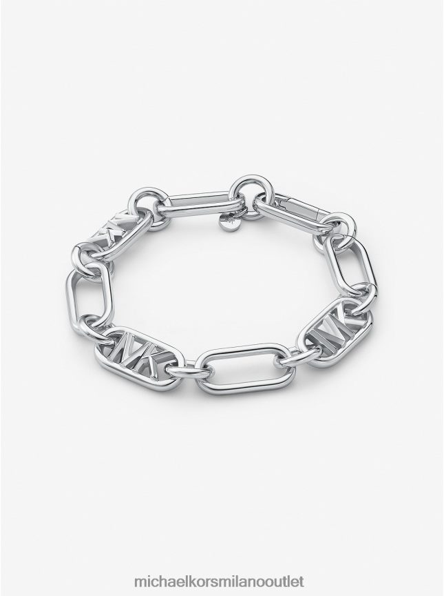 Michael Kors bracciale a maglie di catena in ottone placcato metallo prezioso donne argento P06L0L2436 gioielleria