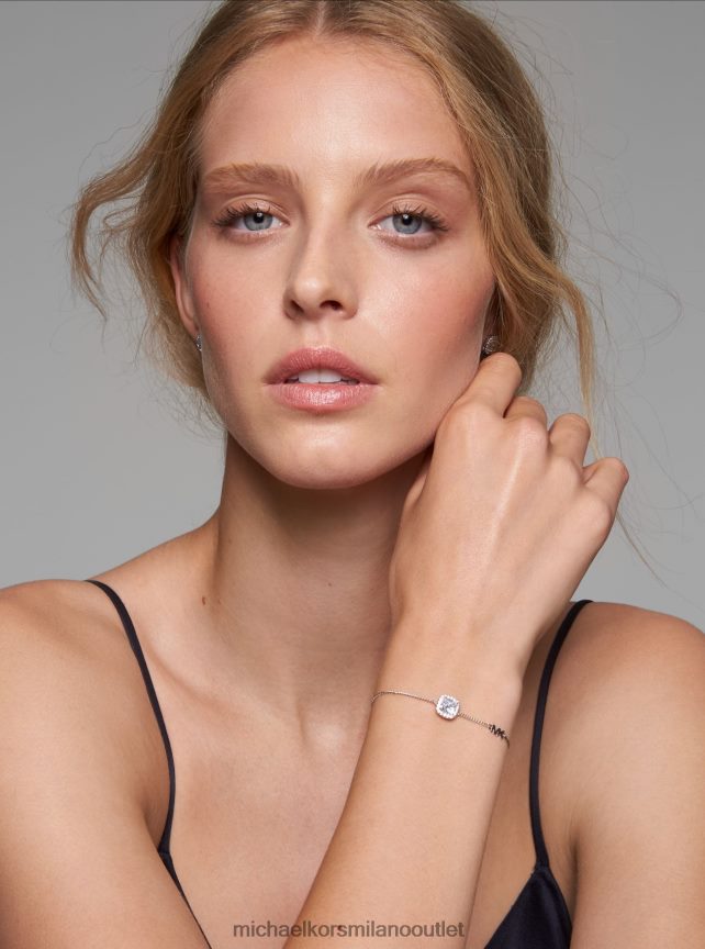 Michael Kors bracciale con cursore a pavé in argento sterling donne argento P06L0L2458 gioielleria