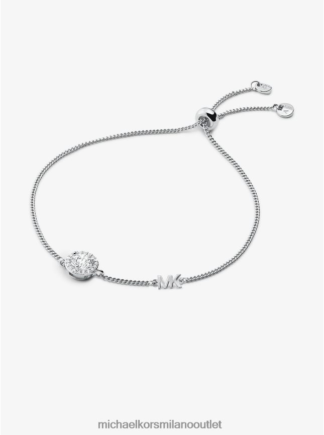 Michael Kors bracciale con cursore a pavé in argento sterling placcato in metallo prezioso donne argento P06L0L2443 gioielleria