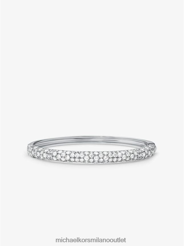 Michael Kors bracciale rigido con pavé in argento sterling placcato in metallo prezioso donne argento P06L0L2482 gioielleria