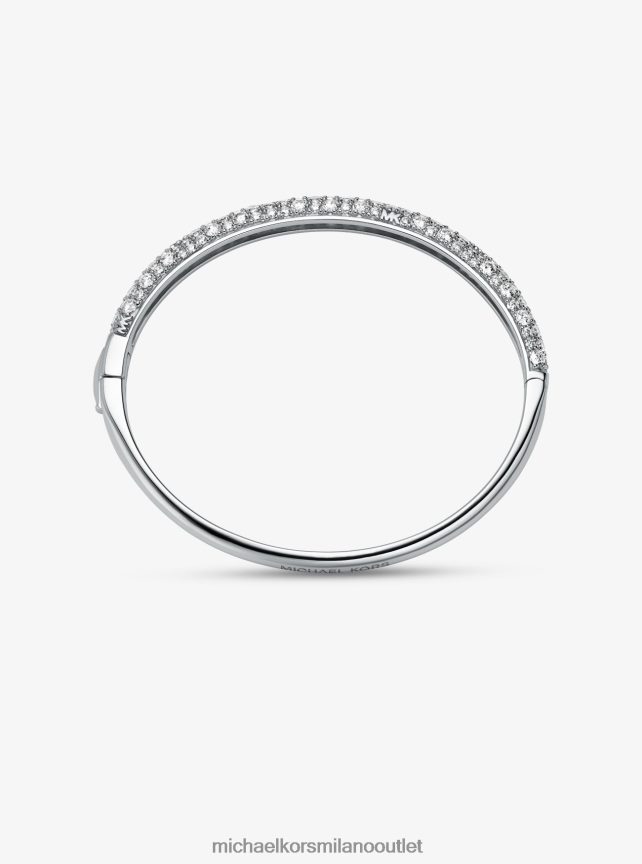 Michael Kors bracciale rigido con pavé in argento sterling placcato in metallo prezioso donne argento P06L0L2482 gioielleria