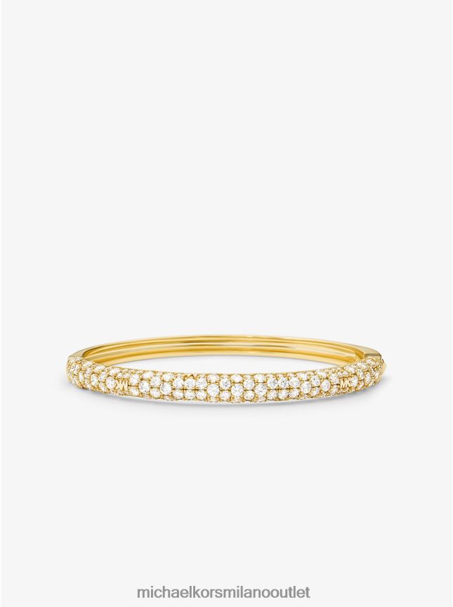 Michael Kors bracciale rigido con pavé in argento sterling placcato in metallo prezioso donne oro P06L0L2483 gioielleria