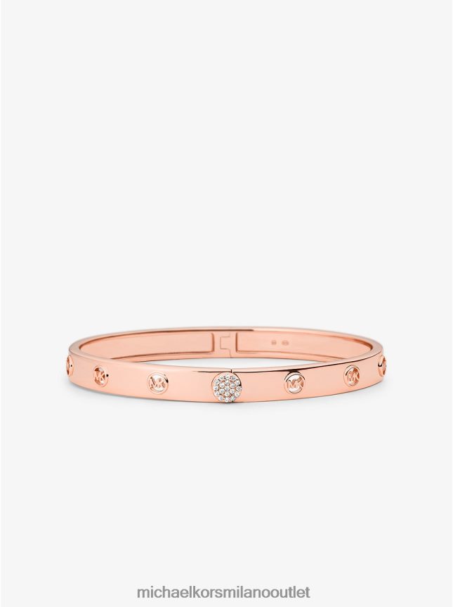 Michael Kors bracciale rigido con pavé in argento sterling placcato in metallo prezioso donne oro rosa P06L0L2459 gioielleria