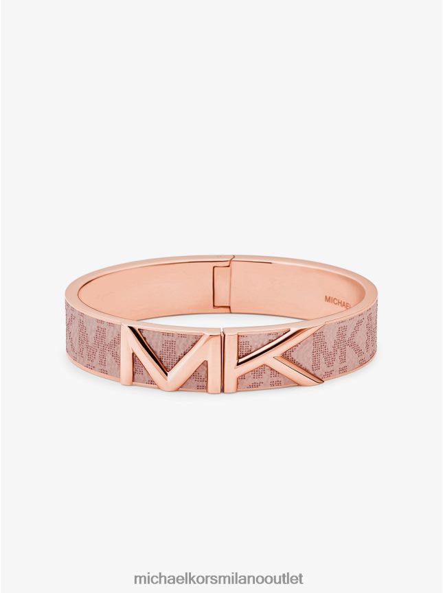 Michael Kors braccialetto Mott con logo color oro rosa donne rosa P06L0L2479 gioielleria