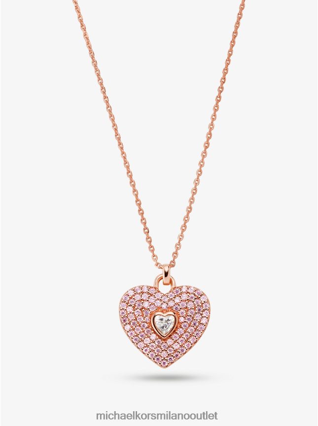 Michael Kors Collana con cuore in argento sterling placcato oro rosa 14k donne oro rosa P06L0L2498 gioielleria