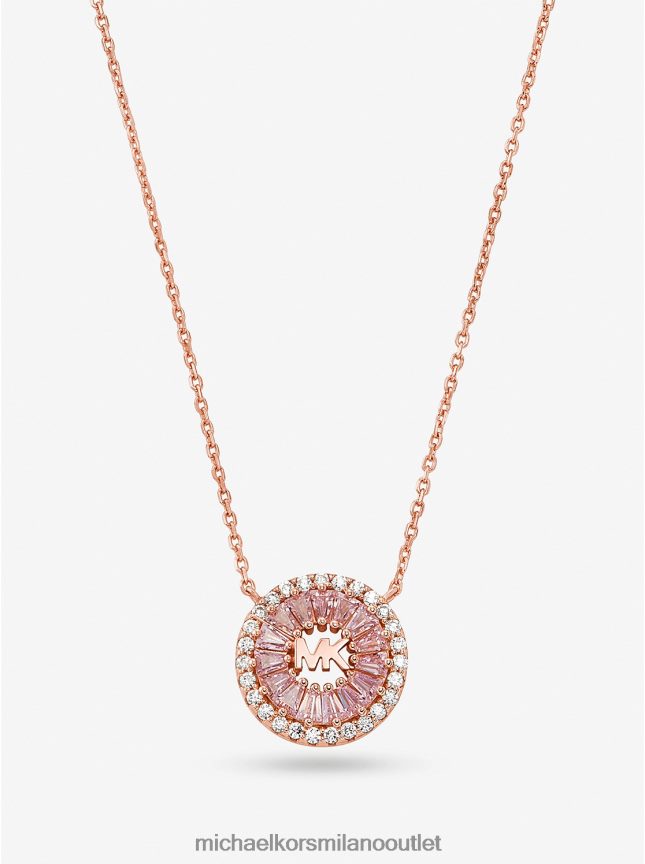 Michael Kors Collana con pavé in argento sterling placcato oro rosa 14k donne oro rosa P06L0L2495 gioielleria
