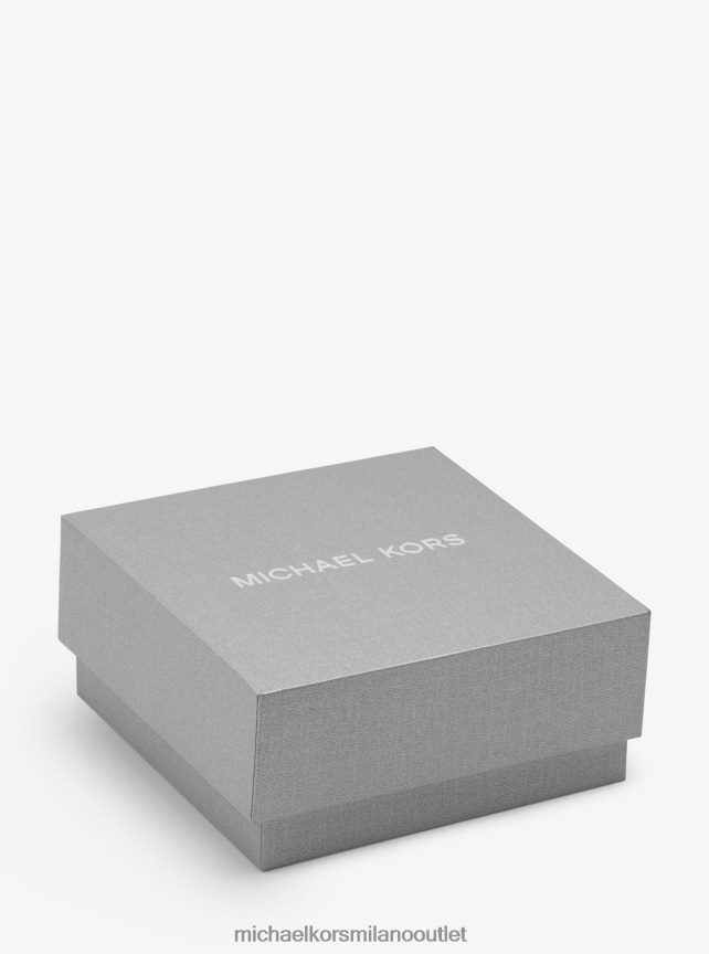 Michael Kors Set di orecchini e collana con disco e logo in argento sterling placcato oro 14k donne oro P06L0L2492 gioielleria