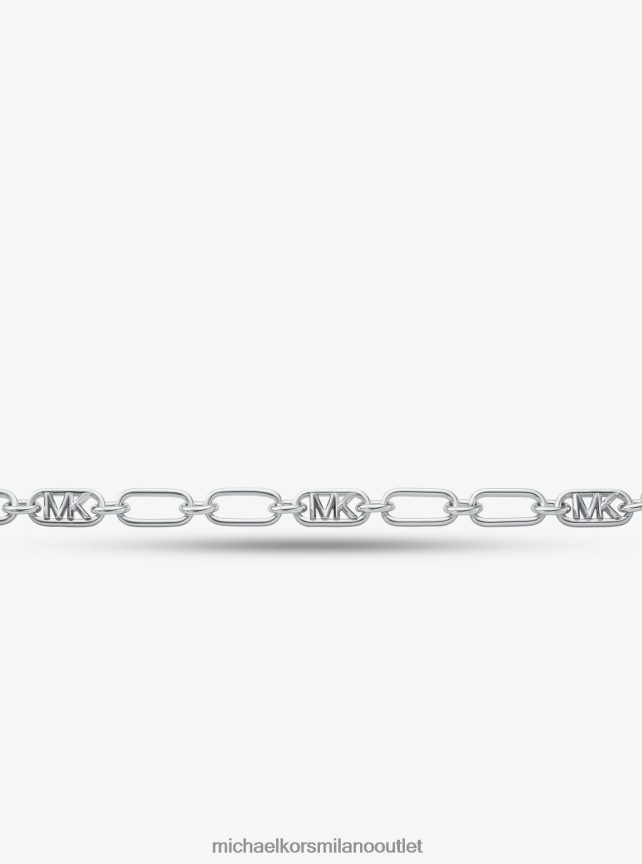 Michael Kors collana a maglie di catena in ottone placcato metallo prezioso donne argento P06L0L2488 gioielleria