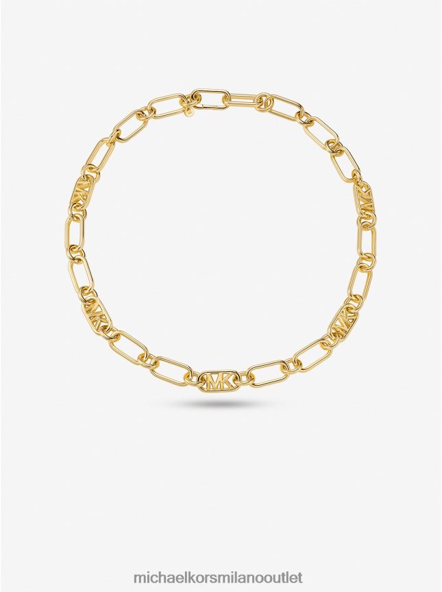 Michael Kors collana a maglie di catena in ottone placcato metallo prezioso donne oro P06L0L2489 gioielleria