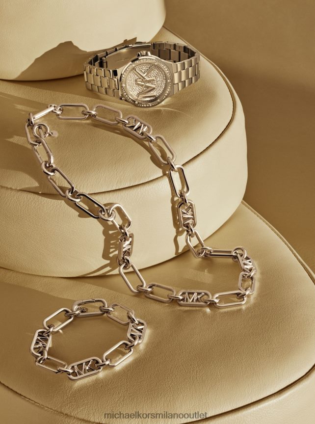 Michael Kors collana a maglie di catena in ottone placcato metallo prezioso donne oro P06L0L2489 gioielleria