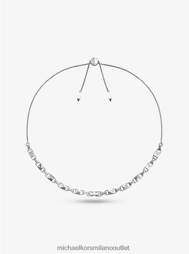 Michael Kors collana con cursore mercer link in argento sterling placcato in metallo prezioso donne argento P06L0L2518 gioielleria