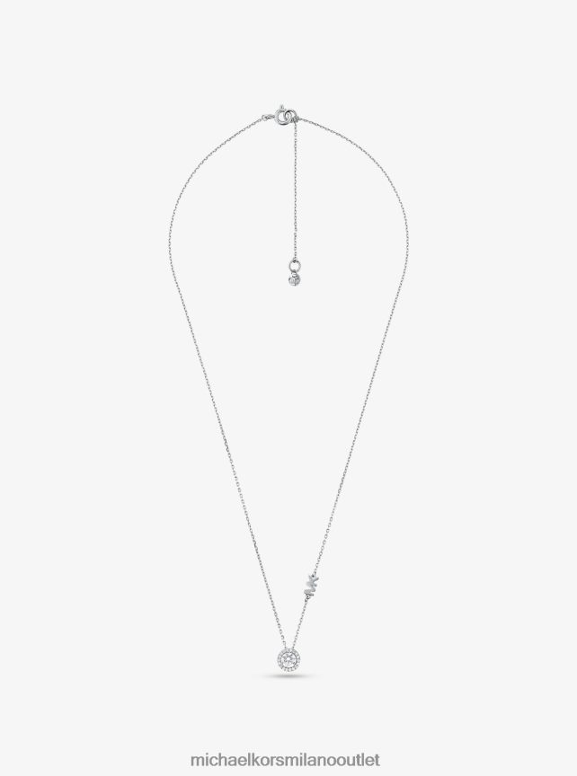 Michael Kors collana con pavé in argento sterling placcato in metallo prezioso donne argento P06L0L2501 gioielleria