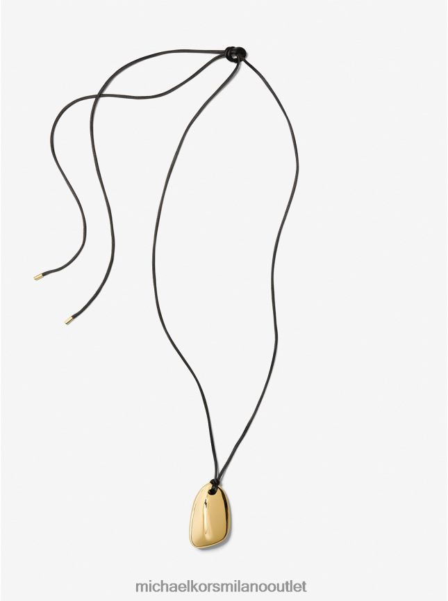 Michael Kors collezione collana di ciottoli in ottone placcato metallo prezioso e seta donne oro P06L0L3878 gioielleria