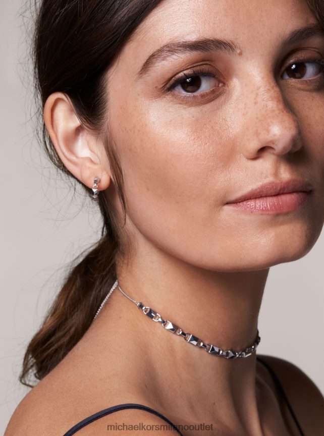 Michael Kors Mini cerchi mercer link in argento sterling placcato in metallo prezioso donne argento P06L0L2544 gioielleria