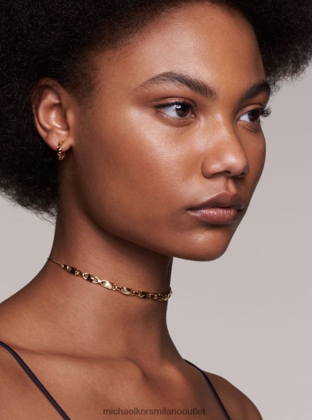 Michael Kors Mini cerchi mercer link in argento sterling placcato in metallo prezioso donne oro rosa P06L0L2543 gioielleria