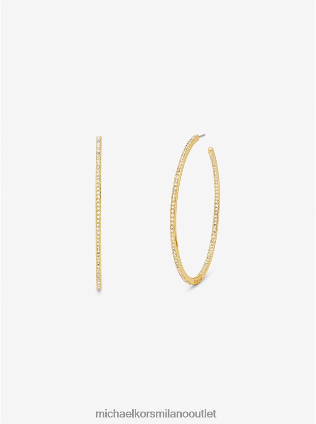 Michael Kors Orecchini a cerchio con pavé in ottone placcato oro 14k donne oro P06L0L2522 gioielleria