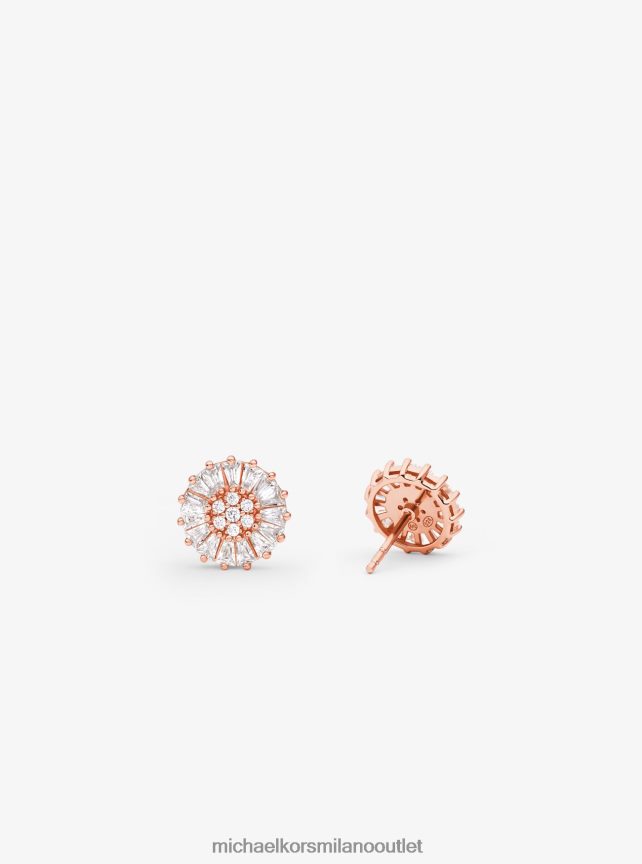 Michael Kors orecchini a bottone con pavé in argento sterling placcato in metallo prezioso donne oro rosa P06L0L2516 gioielleria