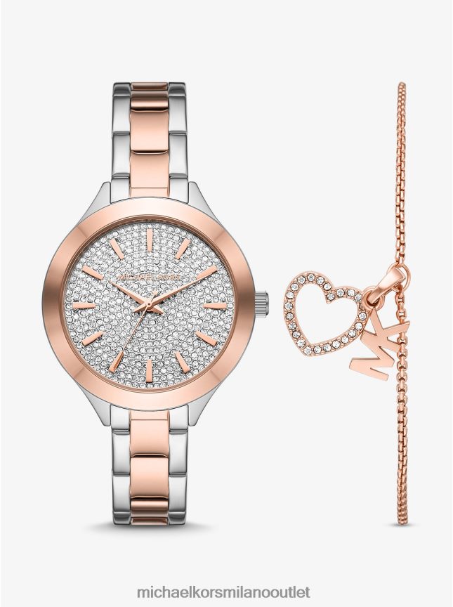 Michael Kors set con orologio bicolore e bracciale a cuore donne due toni P06L0L2428 Accessori