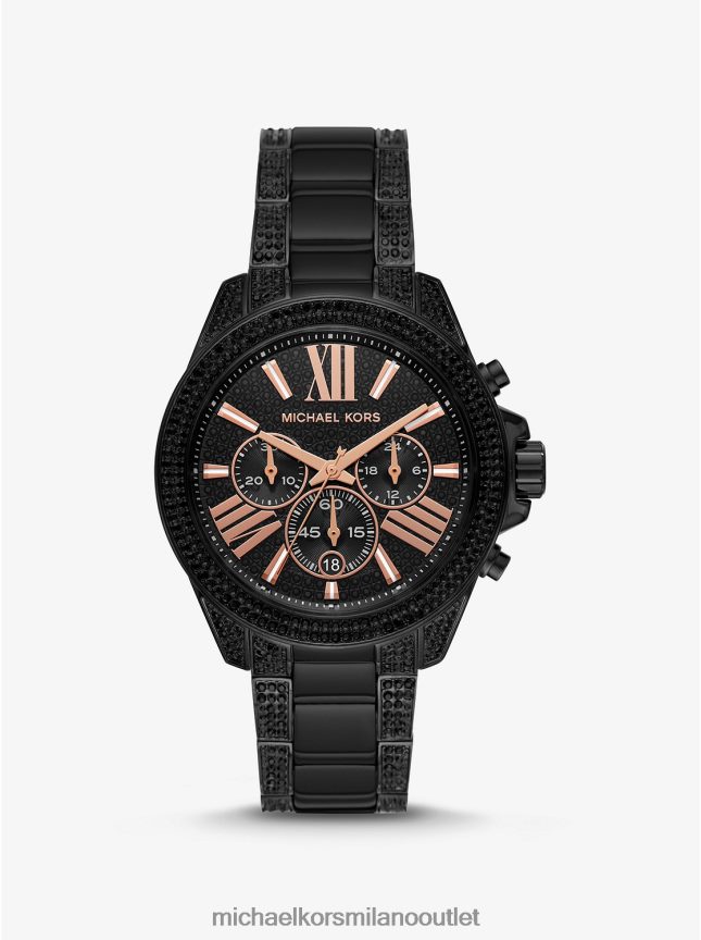 Michael Kors orologio con pavé di scricciolo in tonalità nera donne nero P06L0L2432 Accessori
