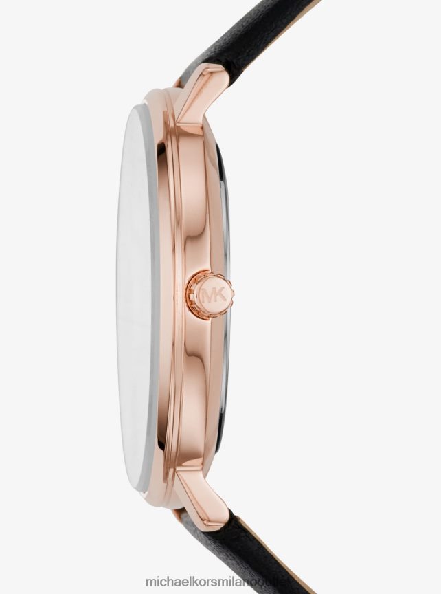 Michael Kors Orologio in pelle e tonalità oro rosa pyper donne nero P06L0L2431 Accessori