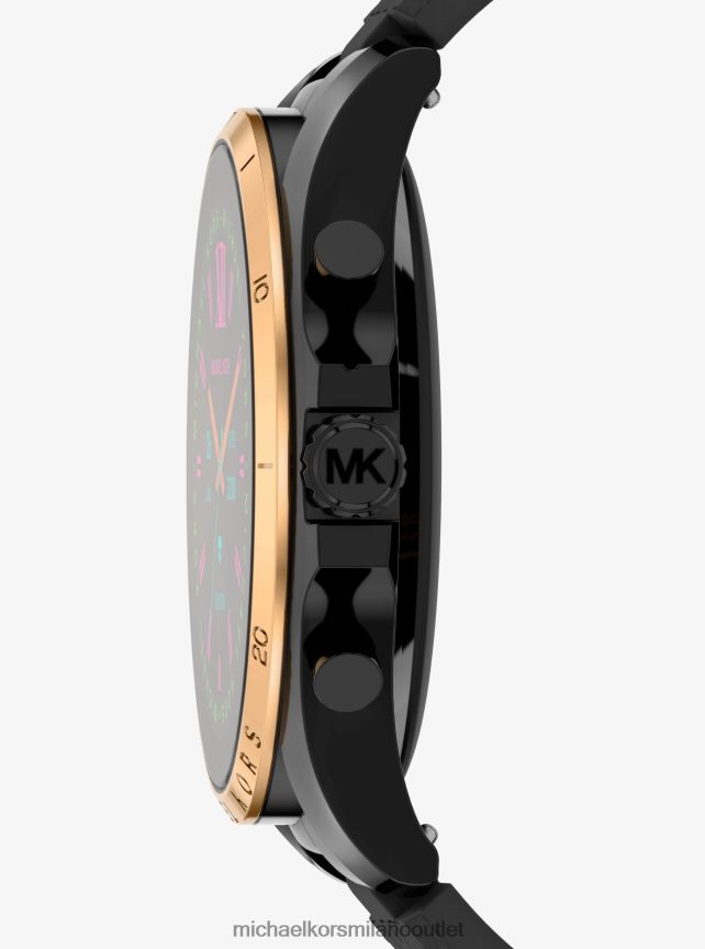 Michael Kors Smartwatch Bradshaw in silicone nero e logo gen 6 donne oro nero P06L0L2349 Accessori